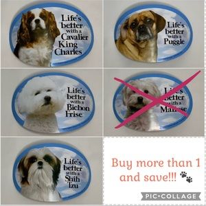 Puggle, Bichon Frise, Maltese, Shih Tzu, & Cavalier King Charles Magnets